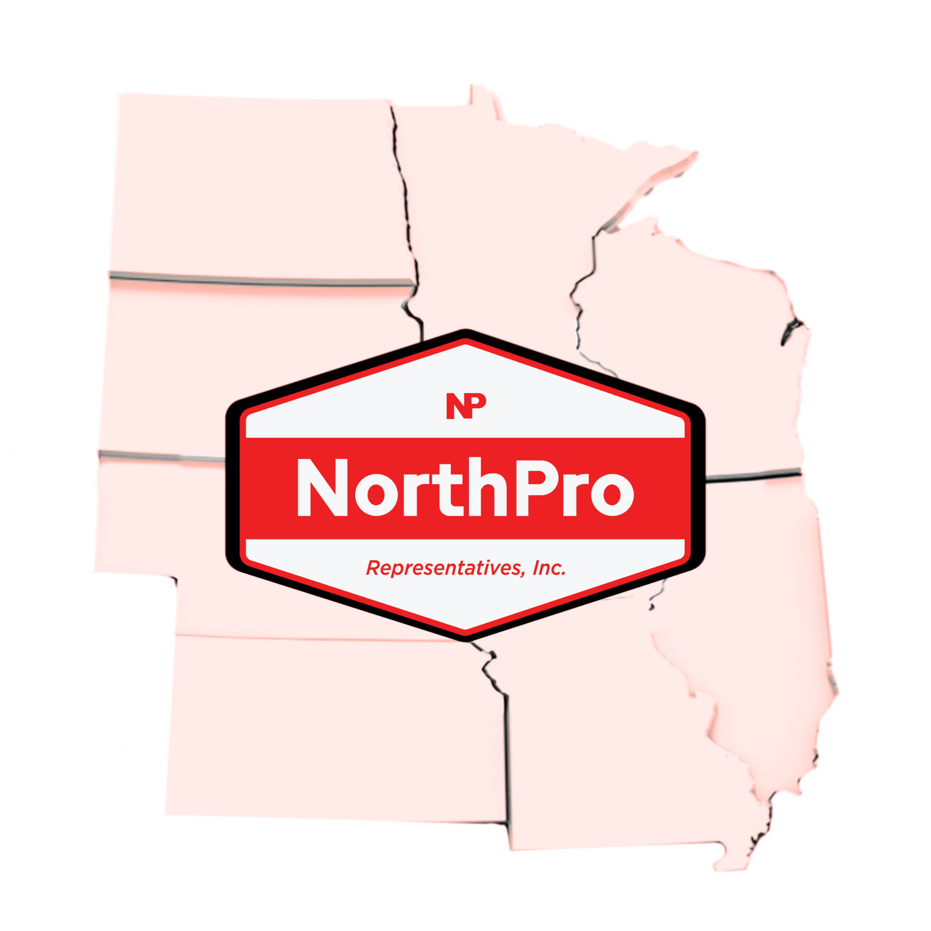 NorthPro Representatives territory map — nine-state Midwest coverage
